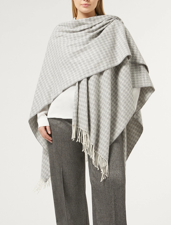 Poncho in tessuto tinto filo 8500 1